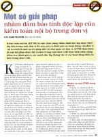 Một số giải pháp nhằm đảm bảo tính độc lập của kiểm toán nội bộ trong đơn vị 