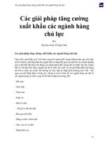 Các giải pháp tăng cường xuất khẩu các ngành hàng chủ lực 