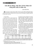 Vấn đề lao động, việc làm và thu nhập của nông dân nước ta hiện nay 