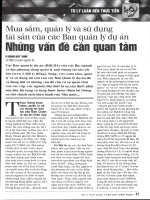 Mua sắm, quản lý và sử dụng tài sản của các ban quản lý dự án   những vấn đề cần quan tâm 