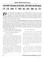 Giải pháp tín dụng ngân hàng góp phần chuyển dịch cơ cấu kinh tế trên địa bàn tỉnh hà tây 