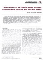 Ý định quay lại và truyền miệng tích cực của du khách quốc tế đối với nha trang 