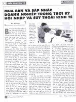 Mua bán và sáp nhập doanh nghiệp trong thời kỳ hội nhập và suy thoái kinh tế 