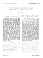 Trách nhiệm xã hội của doanh nghiệp vấn đề đặt ra từ thực tế ở việt nam 