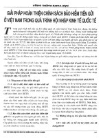 Giải pháp hoàn thiện chính sách bảo hiểm tiền gửi việt nam trong quá trình hội nhập kinh tế quốc tế 