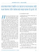 Giải pháp phát triển các dịch vụ ngân hàng việt nam trong tiến trình hội nhập kinh tế quốc tế 