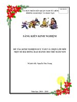 Kinh nghiệm sưu tầm và chọn lời một số bài đồng dao dành cho trẻ mầm non