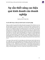 Sự cần thiết nâng cao hiệu quả kinh doanh của doanh nghiệp 