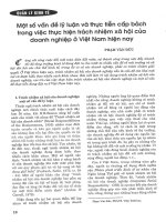 Một số vấn đề lý luận và thực tiễn cấp bách trong việc thực hiện trách nhiệm xã hội của doanh nghiệp ở việt nam hiện nay 