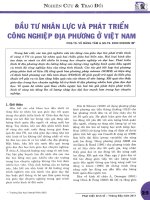 Đầu tư nhân lực và phát triển công nghiệp địa phương ở việt nam 