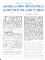 Đánh giá khả năng áp dụng chính sách mục tiêu lạm phát trong thực thi chính sách tiền tệ ở việt nam 