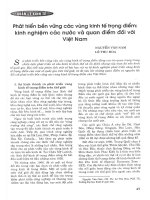 Phát triển bền vững các vùng kinh tế trọng điểm  kinh nghiệm các nước và quan điểm đối với việt nam 