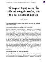 Tầm quan trọng và sự cần thiết mở rộng thị trường tiêu thụ đối với doanh nghiệp