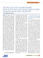 Tài trợ cho các doanh nghiệp nhỏ và vừa khu vực ngoại thành hà nội tại ngân hàng TMCP quân đội 