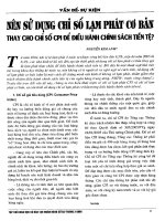 Nên sử dụng chỉ số lạm phát phát cơ bản thay cho chỉ số CPI để điều hành chính sách tiền tệ 