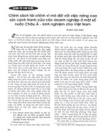 Chính sách tài chính vĩ mô đối với việc nâng cao sức cạnh tranh của các doanh nghiệp ở một số nước châu á   kinh nghiệm cho việt nam 