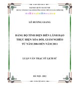 Đảng bộ tỉnh điện biên lãnh đạo thực hiện xóa đói giảm nghèo tu nam 2004 den nam 2011 