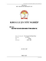 GIảI PHáP xoá đói giảm nghèo ở tỉnh quảng trị