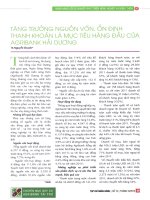 Tăng trưởng nguồn vốn, ổn định thanh khoản là mục tiêu hàng đầu của agribank hải dương 