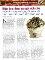 Kiểm tra, đánh giá gói kích cầu một căn cứ quan trọng để xem xét hiệu quả chính sách kích thích kinh tế 
