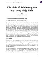 Các nhân tố ảnh hưởng đến hoạt động nhập khẩu 