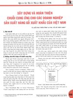 Xây dựng và hoàn thiện chuỗi cung ứng cho các doanh nghiệp sản xuất hàng gỗ xuất khẩu của việt nam 