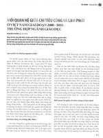 Mối quan hệ giữa chi tiêu công và lạm phát ở việt nam giai đoạn 2008 2011 trường hợp ngành giáo dục 