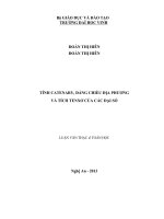 TÍNH CATENARY, ĐẢNG CHIỀU địa PHƯƠNG và TÍCH TENXƠ của các đại số 