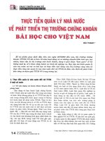 Thực tiễn quản lý nhà nước về phát triển thị trường chứng khoán   bài học cho việt nam 