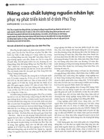 Nâng cao chất lượng nguồn nhân lực phục vụ phát triển kinh tế ở tỉnh phú thọ 