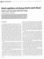 Kinh nghiệm sử dụng chính sách thuế nhằm mục tiêu phát triển bền vững 