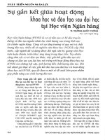 Sự gắn kết giữa hoạt động khoa học và đào tạo sau đại học tại học viện ngân hàng 