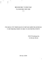 ỨNG DỤNG CNTT TRONG QUẢN LÝ KẾT QUẢ KIỂM TRA ĐÁNH GIÁ  VÀ HỖ TRỢ HOẠT ĐỘNG TỰ HỌC