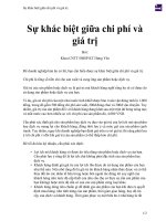 Sự khác biệt giữa chi phí và giá trị 