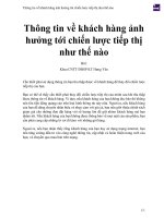 Thông tin về khách hàng ảnh hưởng tới chiến lược tiếp thị như thế nào 