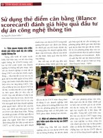 Sử dụng thẻ điểm cân bằng (blance scorecard) đánh giá hiệu quả đầu tư dự án công nghệ thông tin 