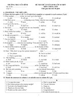 Đề thi thử vào lớp 10 môn Tiếng Anh trường THCS Tân Bình, TP. HCM