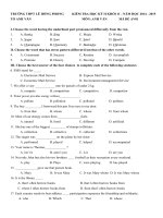 Bộ đề thi học kì 2 môn Tiếng Anh lớp 11 năm 2015 trường THPT Lê Hồng Phong