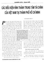 Các điều kiện hình thành trung tâm tài chính của việt nam tại thành phố hồ chí minh 