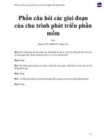 Phần câu hỏi các giai đoạn của chu trình phát triển phần mềm 