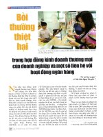 Bồi thường thiệt hại trong hợp đồng kinh doanh thương mại của doanh nghiệp và một số liên hệ với hoạt động ngân hàng 