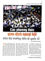 Các phương thức giao dịch ngoại hối trên thị trường tiền tệ quốc tế 