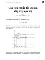 Các tiêu chuẩn tối ưu hóa đáp ứng quá độ 