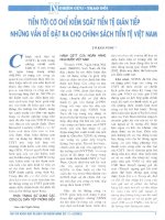 Tiến tới cơ chế kiểm soát tiền tệ gián tiếp những vấn đề đặt ra cho chính sách tiền tệ việt nam 