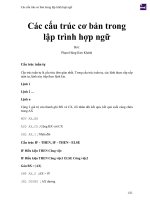 Các cấu trúc cơ bản trong lập trình hợp ngữ 