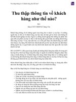 Thu thập thông tin về khách hàng như thế nào  