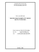 bầy đề cương của luận văn thạc sỹ chuyên ngành Quản lý Giáo dục