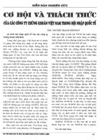 Cơ hội và thách thức của các công ty chứng khoán việt nam trong hội nhập quốc tế 