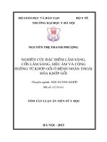 Nghiên cứu đặc điểm lâm sàng, cận lâm sàng, siêu âm và cộng hưởng từ khớp gối ở bệnh nhân thoái hóa khớp gối
