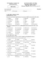 Đề thi Olympic môn Tiếng Anh lớp 11 tỉnh Đăk Nông năm 2015 (Đề dự bị)